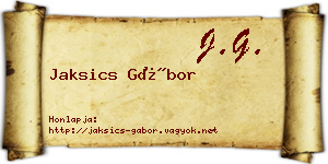 Jaksics Gábor névjegykártya