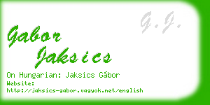 gabor jaksics business card